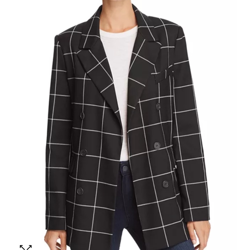 JOIE 🆕 Harlene Gingham Blazer in Caviar Size 2 NWOT